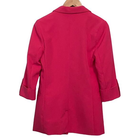 Bershka Open front Pink 3/4 Sleeve Blazer Women’s Business Office Small - Picture 2 of 8
